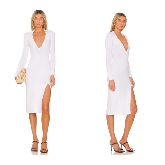 ALL THE WAYS | NEW Violet Midi Dress in White Size S